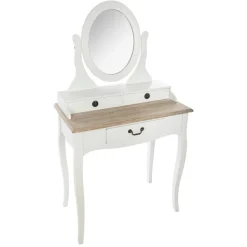 Toaletka Chrysa biała z lustrem 3 szuflady
