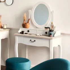 Toaletka Chrysa biała z lustrem  3  szuflady