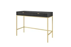 Toaletka Delicious ryflowana czarna złote nogi