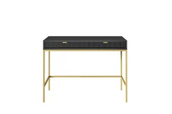 Toaletka Delicious ryflowana czarna złote nogi