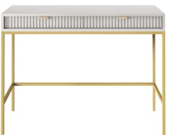 Toaletka Delicious ryflowana szara złote nogi