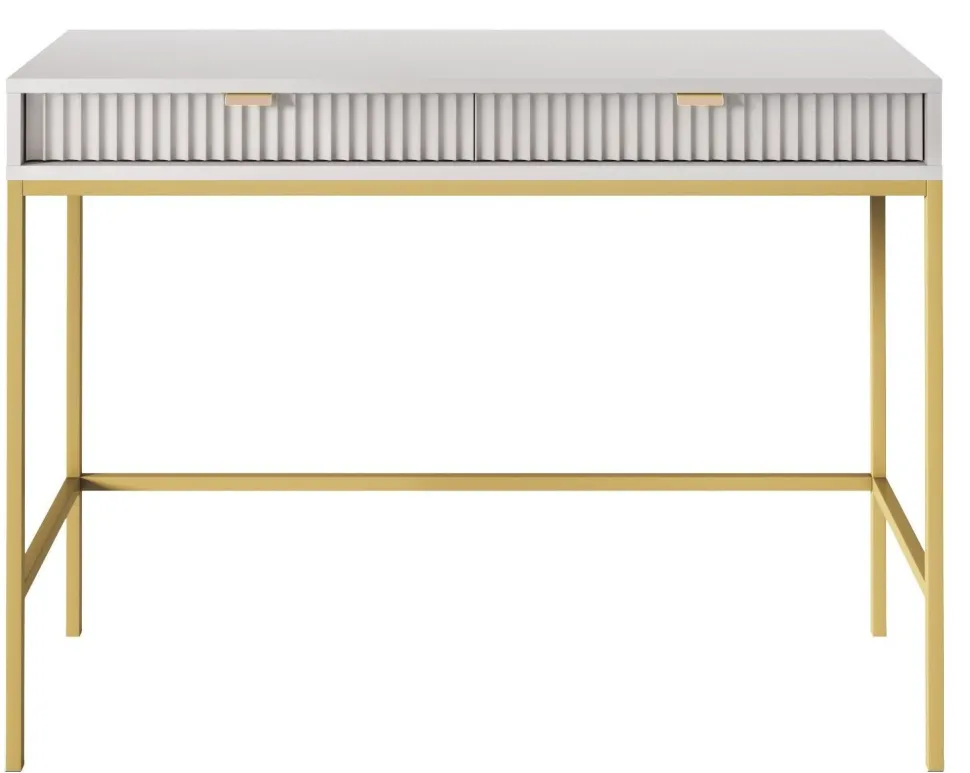 Toaletka Delicious ryflowana szara złote nogi