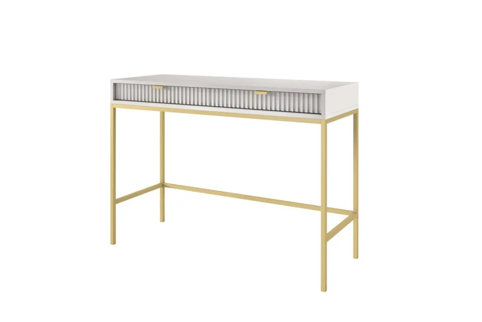 Toaletka Delicious ryflowana szara złote nogi