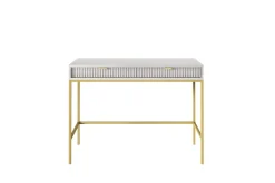 Toaletka Delicious ryflowana szara złote nogi