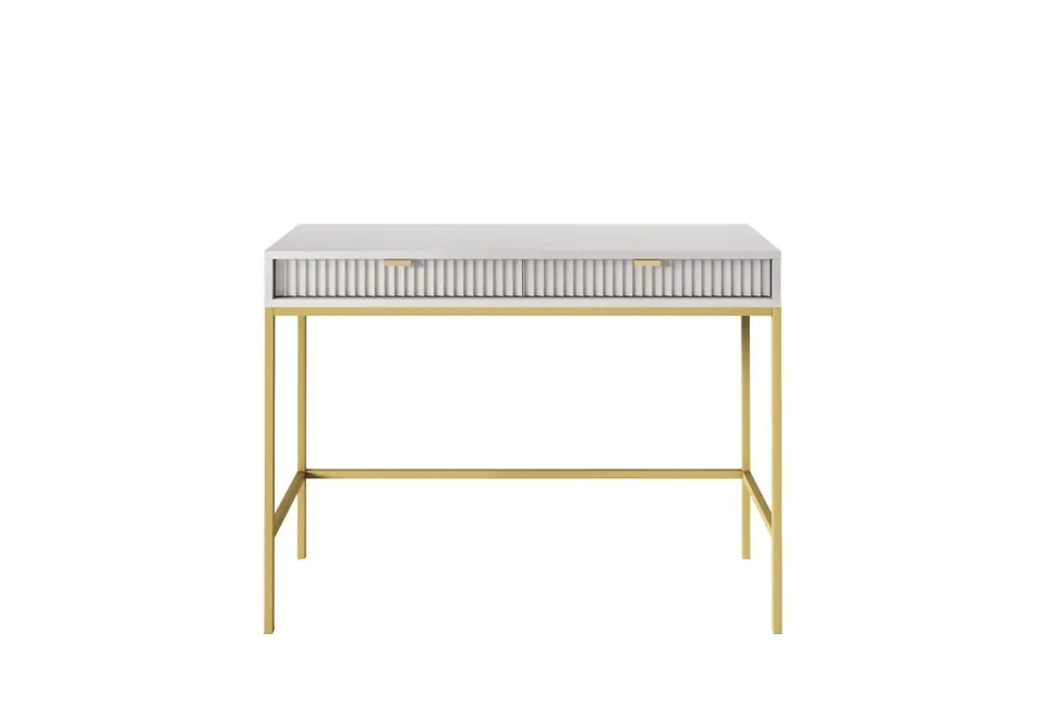 Toaletka Delicious ryflowana szara złote nogi