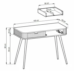 Toaletka Seda beżowa/ nogi czarne