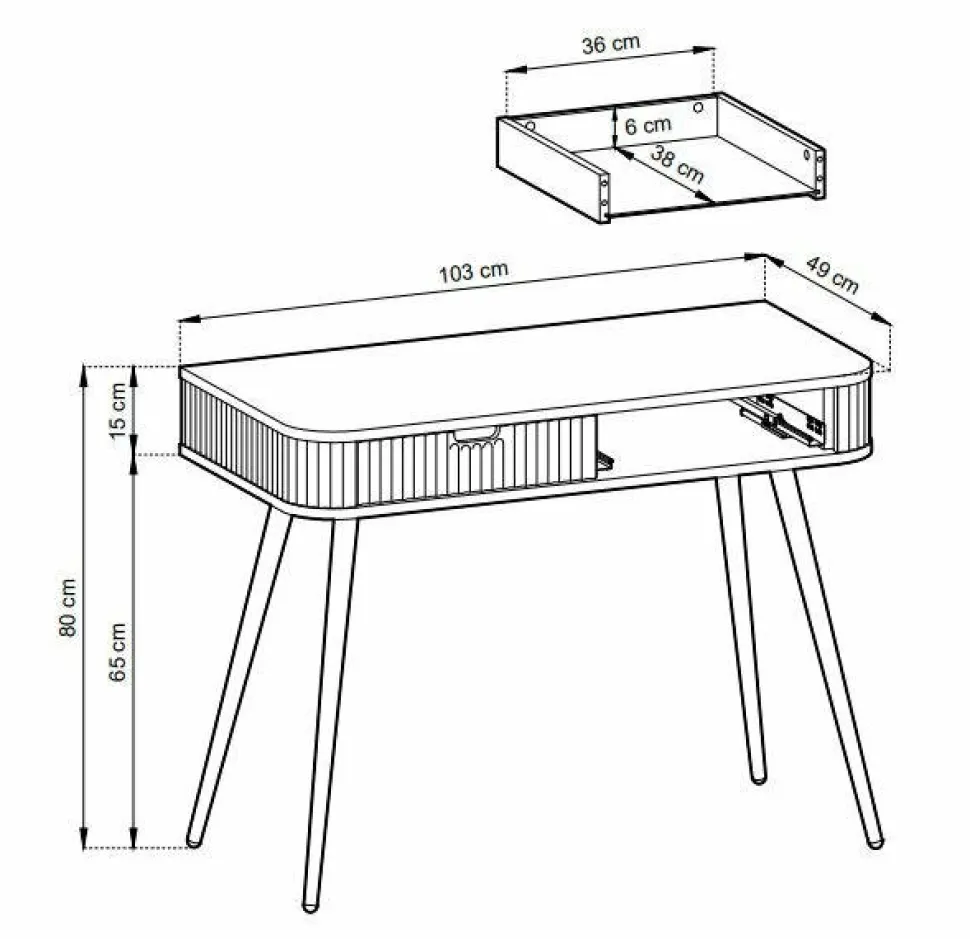 Toaletka Seda biała/nogi złote