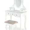 Toaletka ze stołkiem Elsa biała