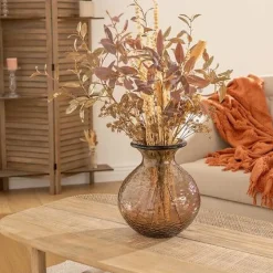 Wazon Alric ze szkła młotkowanego 33 cm   brązowy