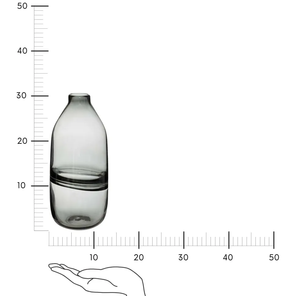 Wazon Line szklany 30cm dymiony