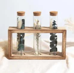 Wazon potrójny z suszonymi kwiatami