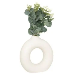 Wazon Suza koło ze sztucznym eukaliptusem 30cm