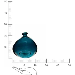 Wazon szklany Recyc niebieski