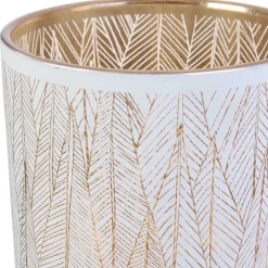 Wazon Tauri biało-złoty