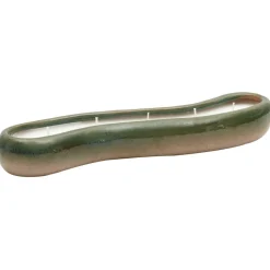 Świeca ceramiczna podłużna zielona