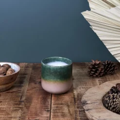 Świeca Glaze S w ceramice zielona