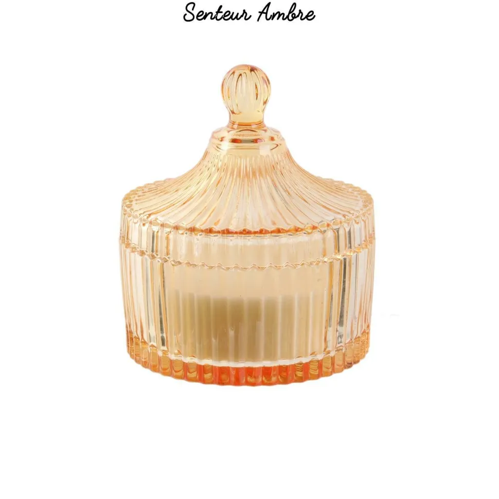 Świeca ze szkła bohemskiego L żółta