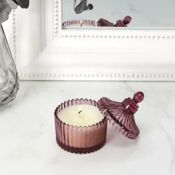 Świeca ze szkła bohemskiego czerwona