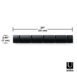 Wieszak, 5 uchwytów, czarny, FLIP