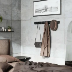 Wieszak, 8 uchwytów, czarny FLIP