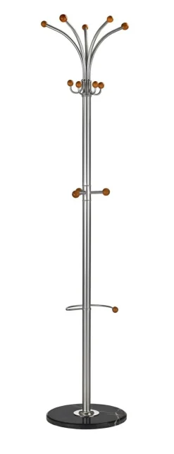 Wieszak Capricorne srebrny/drewno