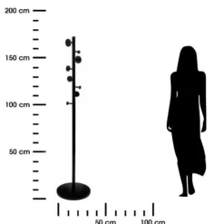 Wieszak Cercle czarny 8 haków