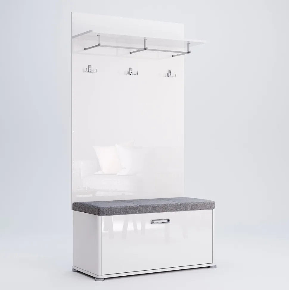 Wieszak ścienny Bella biały połysk