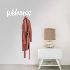 Wieszak ścienny Welcome biały