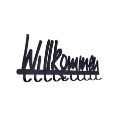 Wieszak ścienny Willkommen czarny
