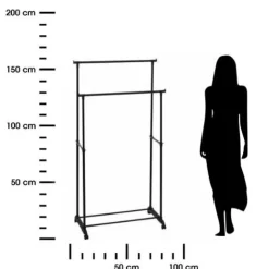 Wieszak na ubrania podwójny czarny