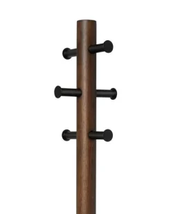 Wieszak oraz stołek Pillar czarny/orzech