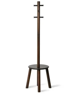 Wieszak oraz stołek Pillar czarny/orzech