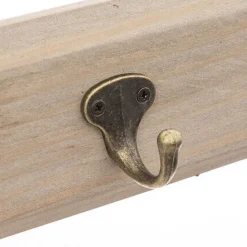 Wieszak w kształcie narty z 6 hakami      naturalny