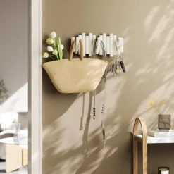 Wieszak z 5 uchwytami, Picket biały