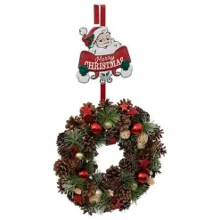 Wieszak z mikołajem 38 cm metalowy