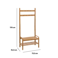 Wieszak z półką bambusowy