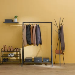 Wieszak z półką Tree czarny