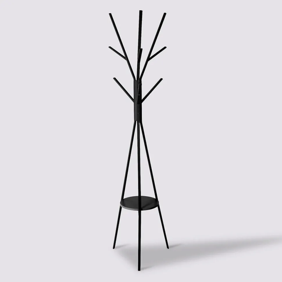 Wieszak z półką Tree czarny