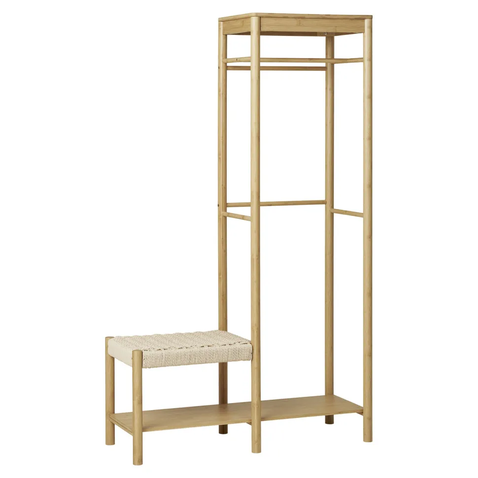 Wieszak z siedziskiem Ember bambusowy