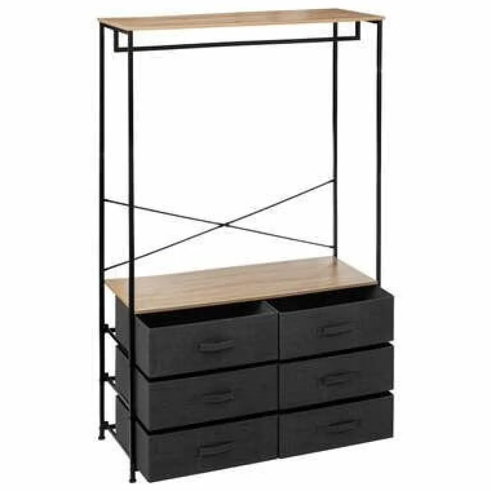 Wieszak z szafką Tissa czarny/naturalny