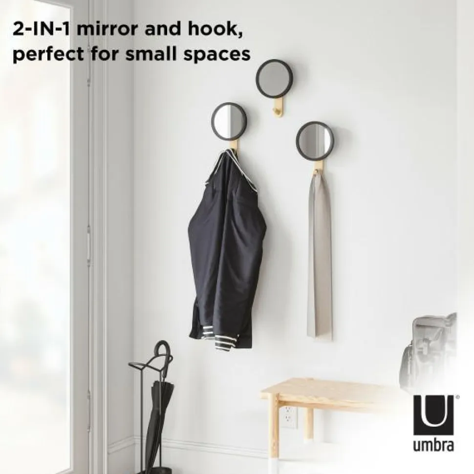 Wieszak/Lustro HUB czarne / naturalne