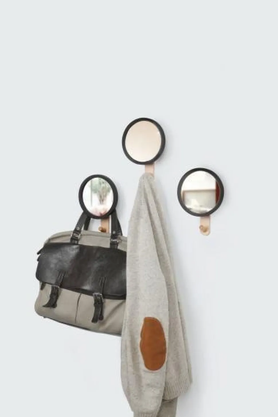 Wieszak/Lustro HUB czarne / naturalne