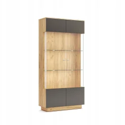 Witryna Lana 100cm dąb/szary