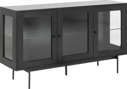 Witryna niska Angus czarna szklana