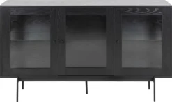 Witryna niska Angus czarna szklana
