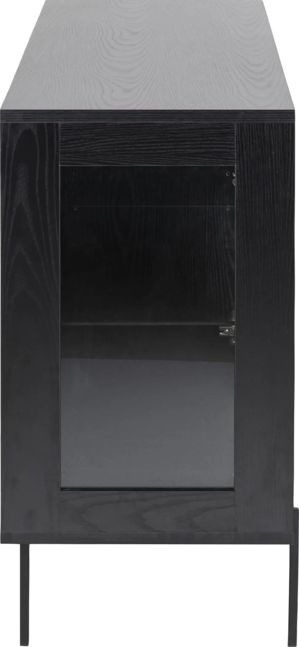 Witryna niska Angus czarna szklana