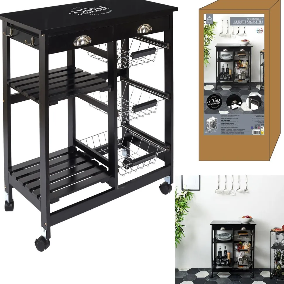 Wózek barek Troy czarny