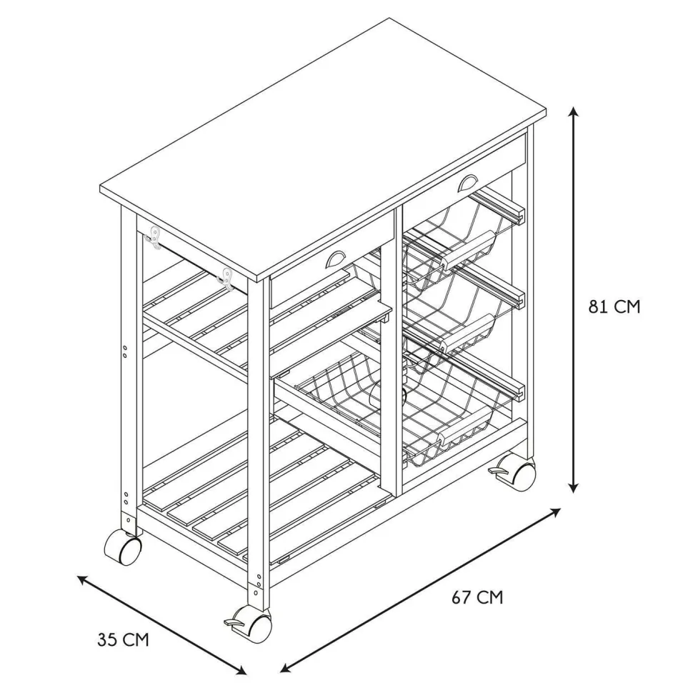 Wózek barek Troy czarny