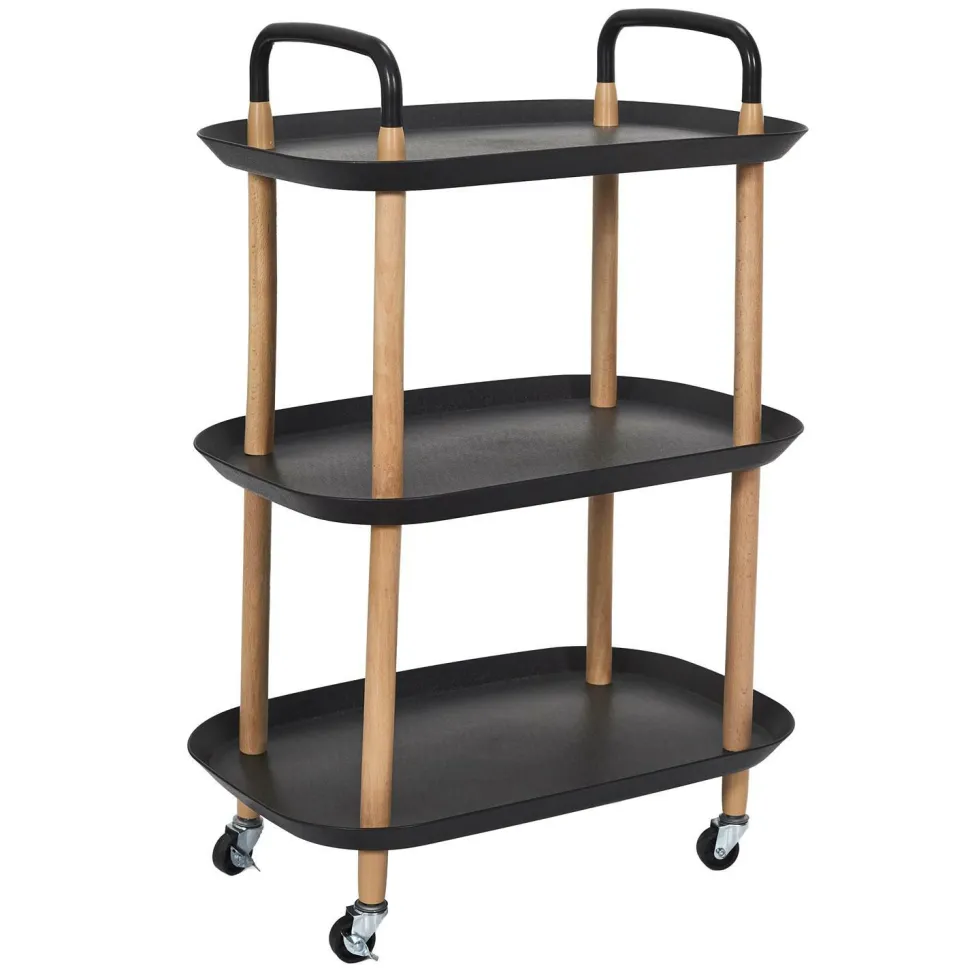 Wózek/ stolik Kaleo czarny/ naturalny