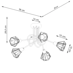 Żyrandol ARTEMIS 5S czarny